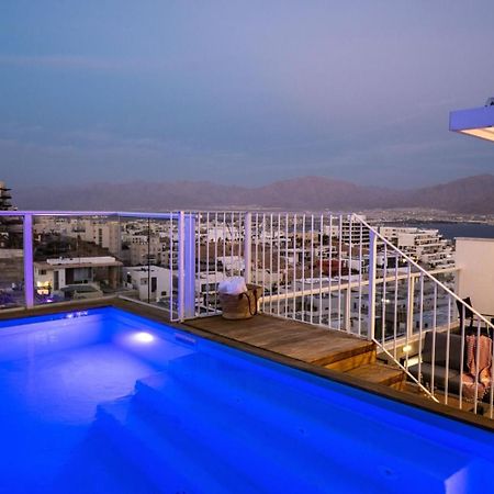 Mountain And Sea View - Penthouse With Private Pool Apartment Eilat Bagian luar foto